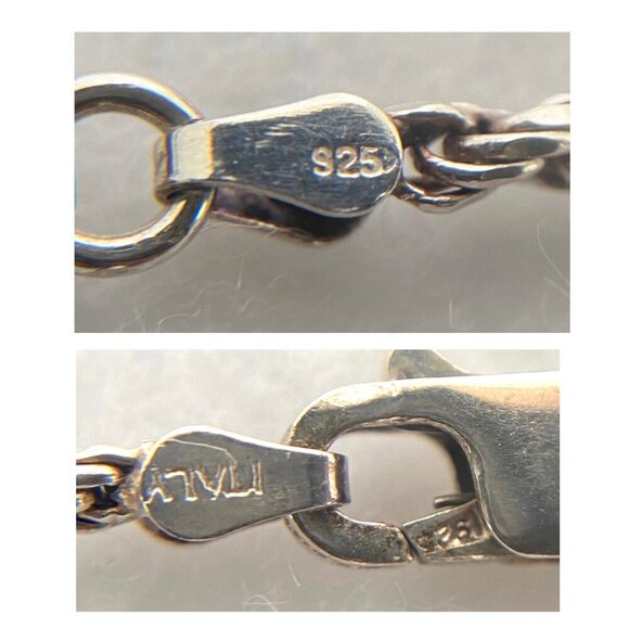 Sterling Silver 925 Israel 4" Modernist Style Eilat Stone Pendant Necklace 24" - Picture 9 of 16